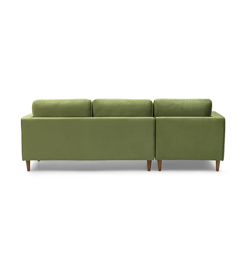 Bente Tufted Velvet Sectional Sofa - Green