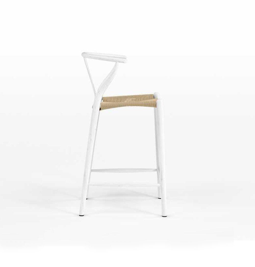 Dagmar Counter Stool - White & Natural Cord