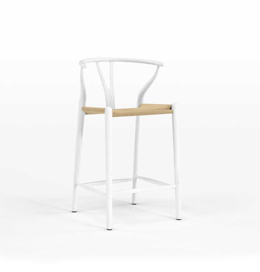 Dagmar Counter Stool - White & Natural Cord