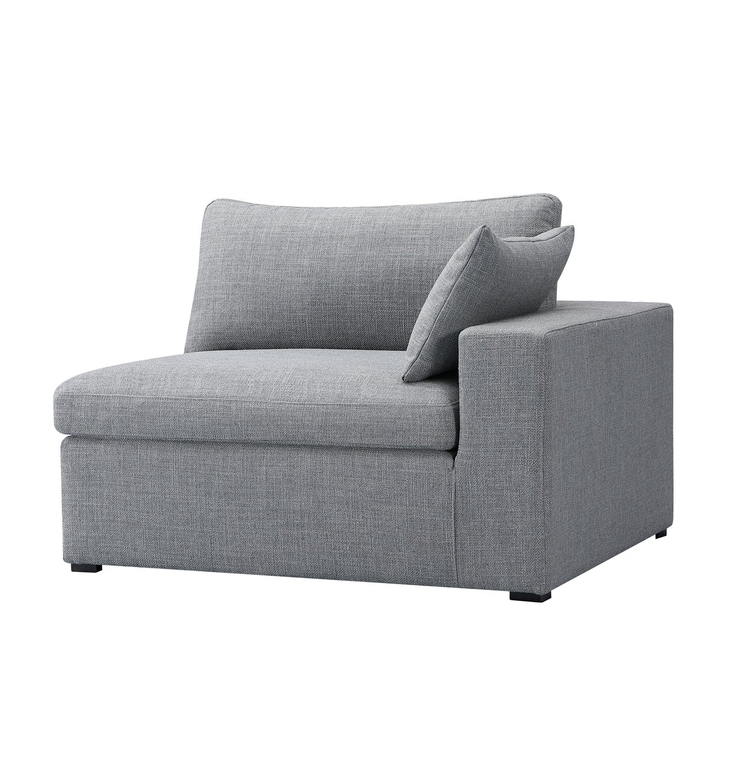 Inès Sofa - 1-Seater Single Module with Left Arm - Grey Fabric