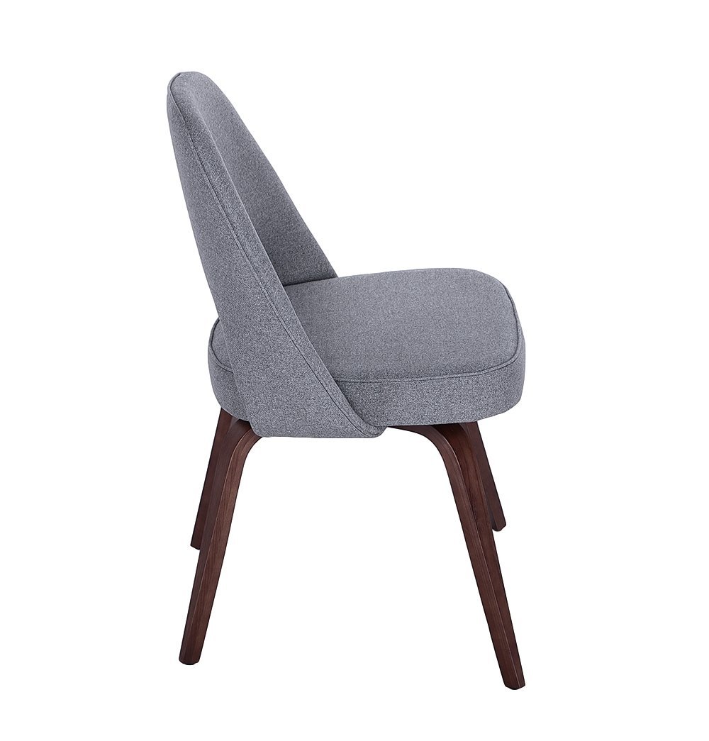 Sienna Executive Side Chair - Dark Grey Fabric & Walnut Legs