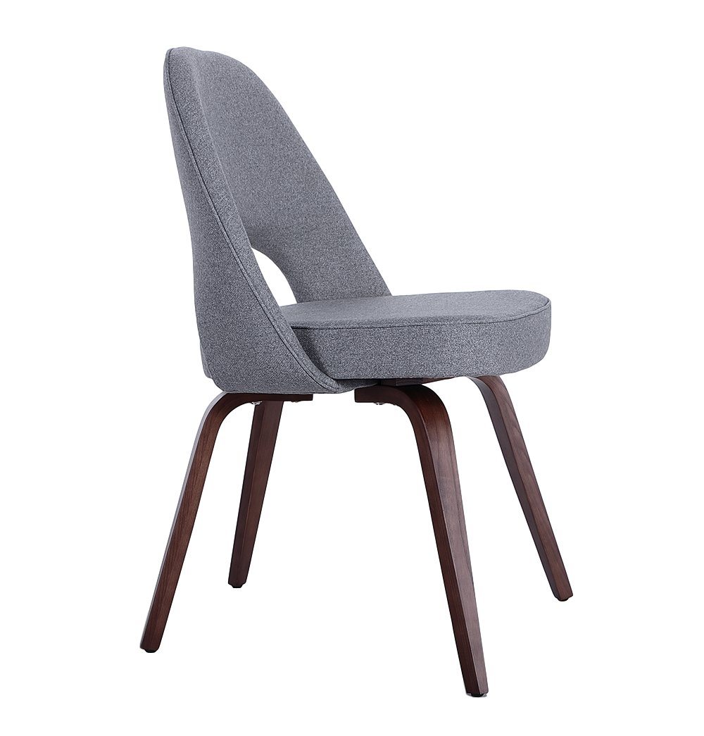 Sienna Executive Side Chair - Dark Grey Fabric & Walnut Legs