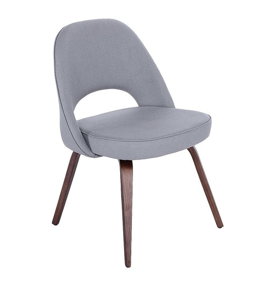 Sienna Executive Side Chair - Grey Fabric & Walnut Legs