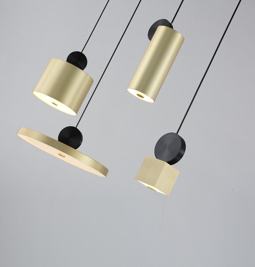 Synnove Pendant Lamp - Rectangular Canopy - Circular+Cube+Cylinder+Round