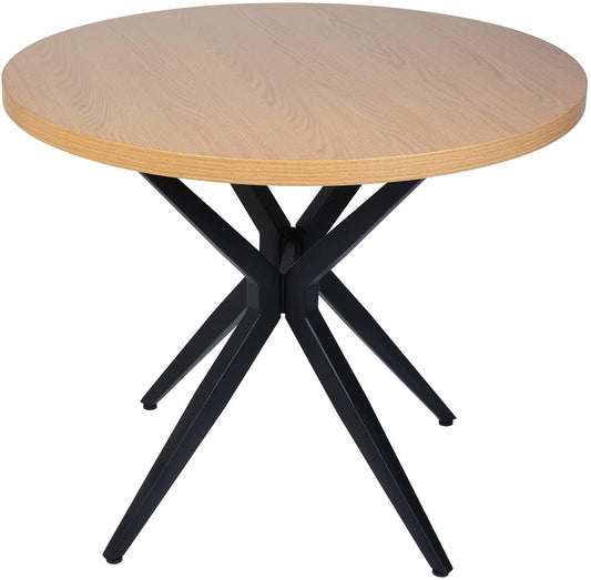 36" Round Dining Table Mid Century Modern Dining Table with Solid Metal Legs for Cafe/Bar, Kitchen,