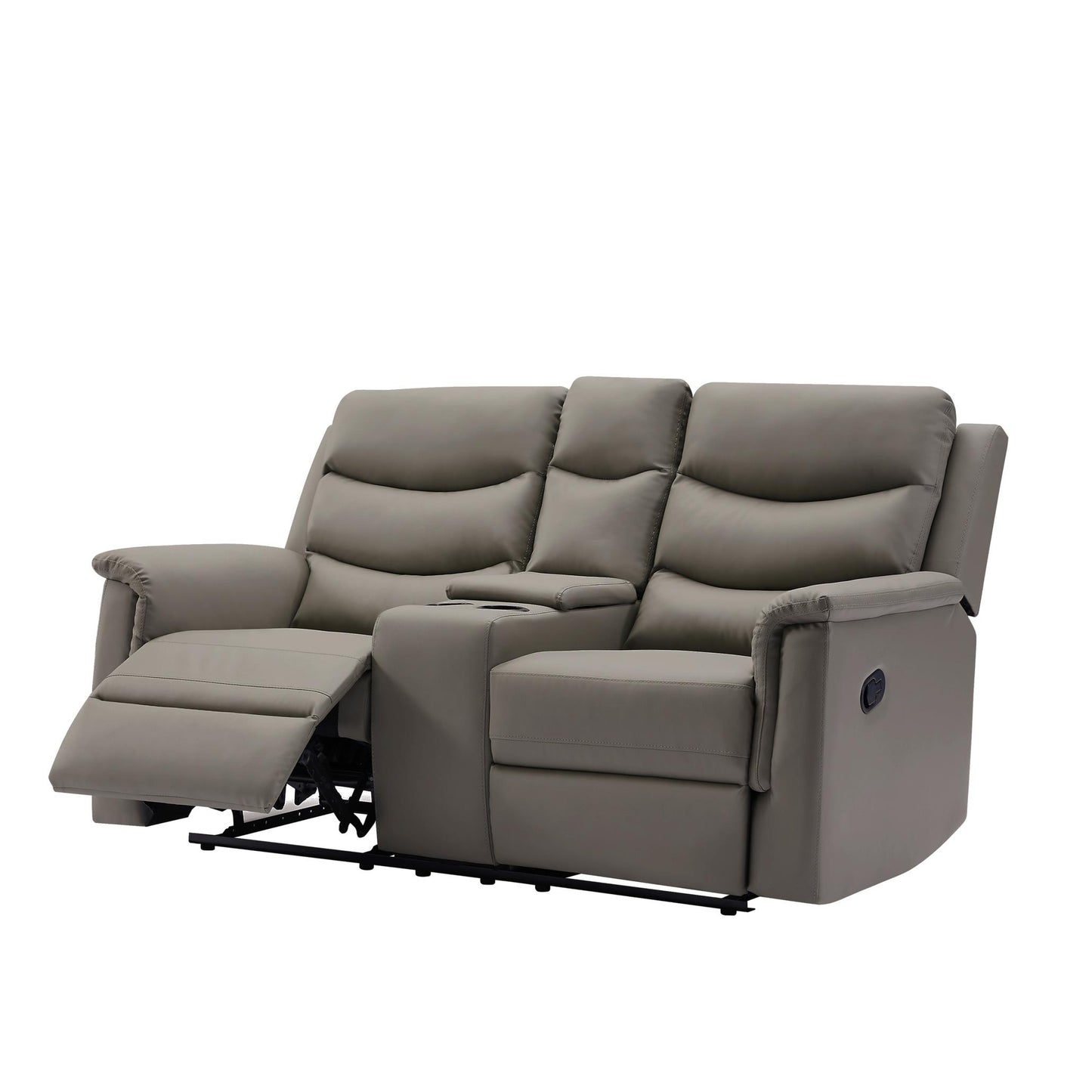 Manual Recliner Living Room Set Grey PU （This product is an oversized item / LTL