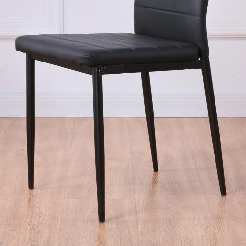 Set of 4 Leather Dining Chairs with Padded Seat Foot Cap Protection