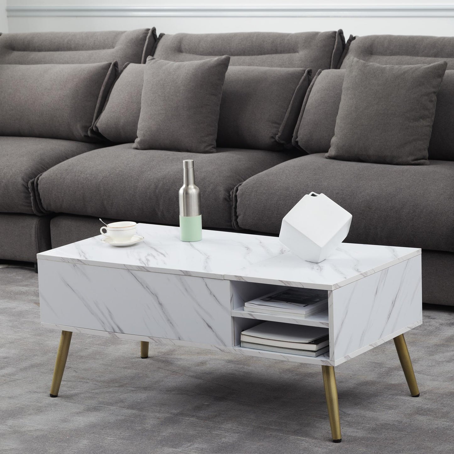 Lift Top Extendable Coffee Table with Storage