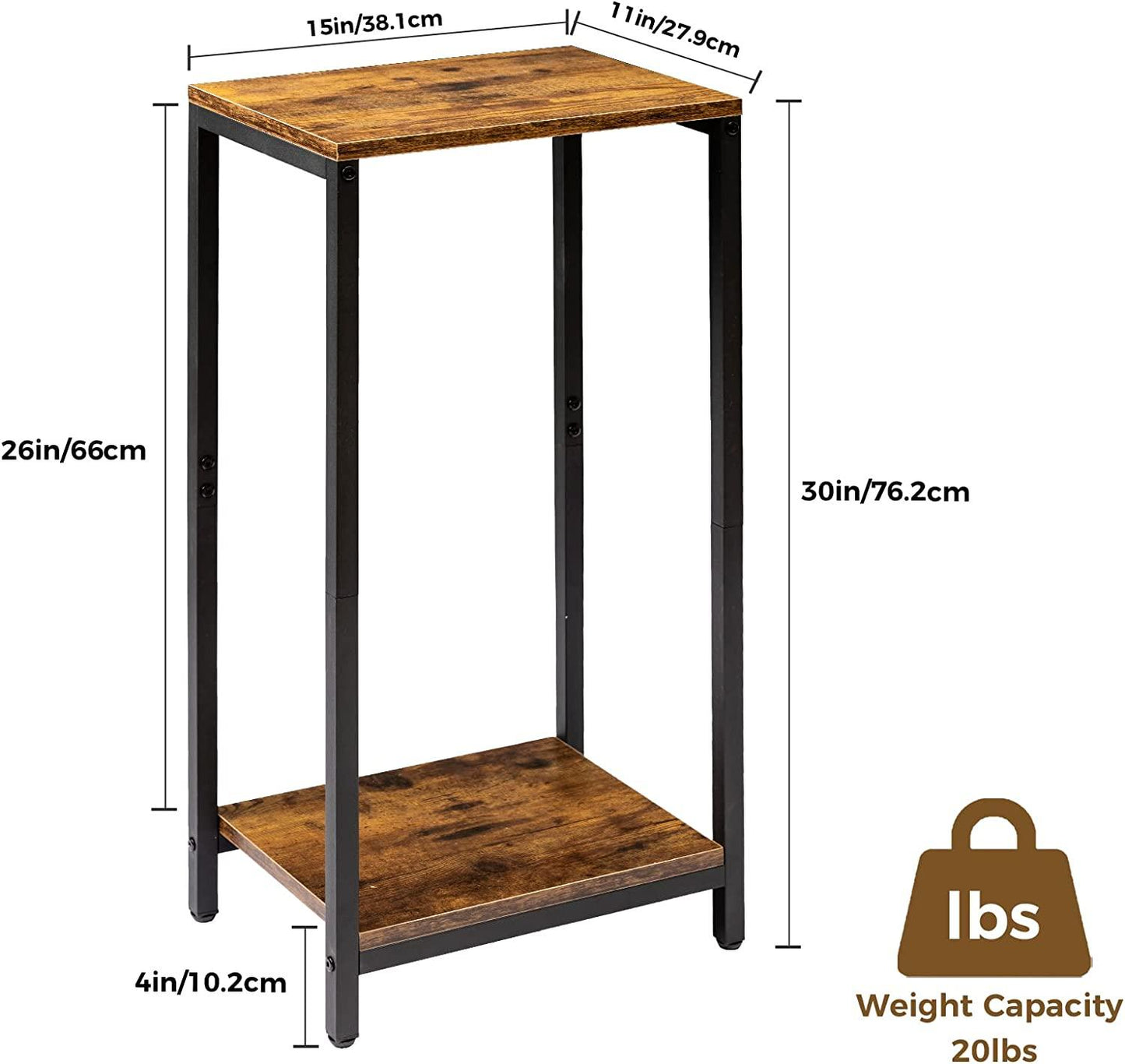 Tall End Table High Skinny Tall Side Table Tall Bedside Table Slim Thin Tall Nightstand Narrow