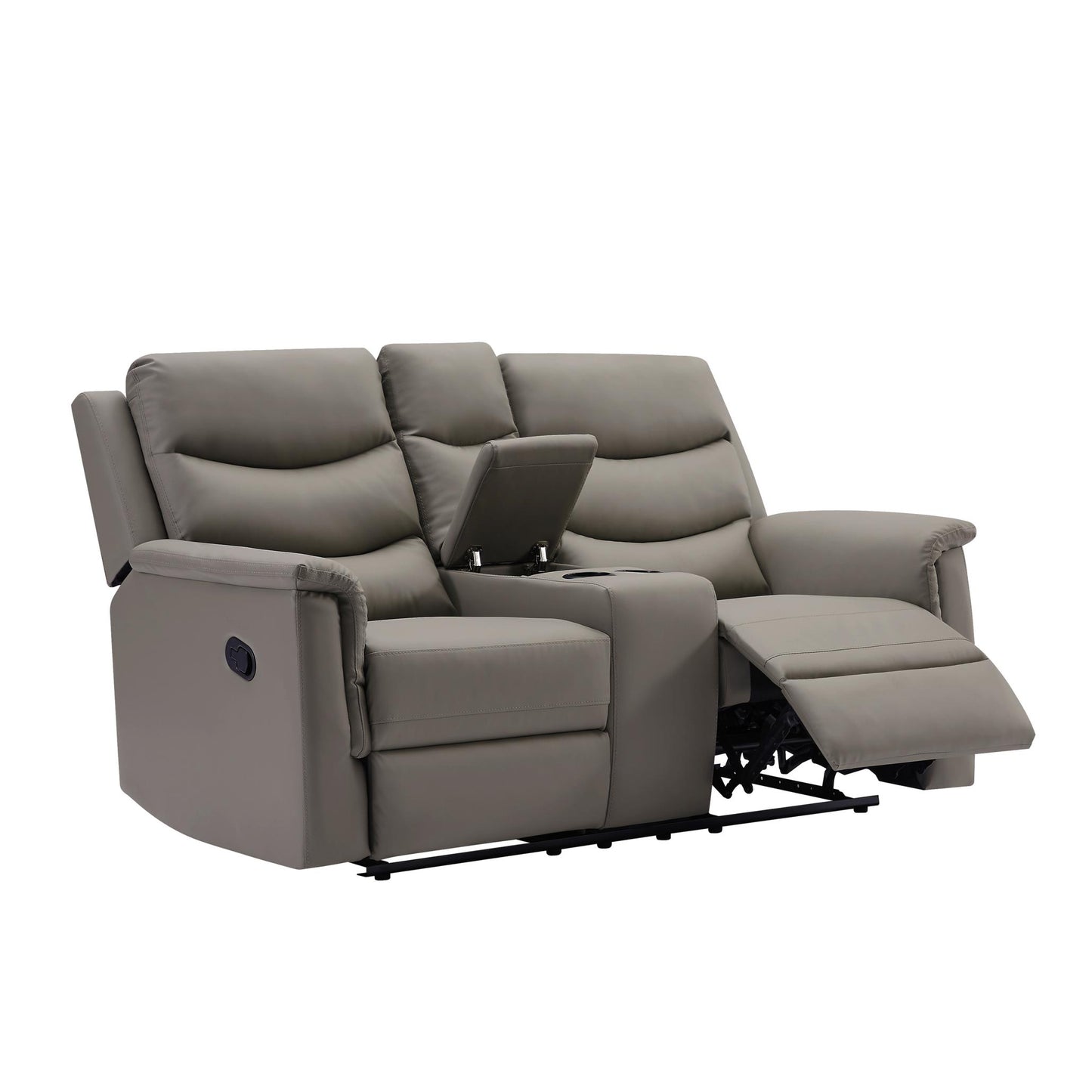 Manual Recliner Living Room Set Grey PU （This product is an oversized item / LTL