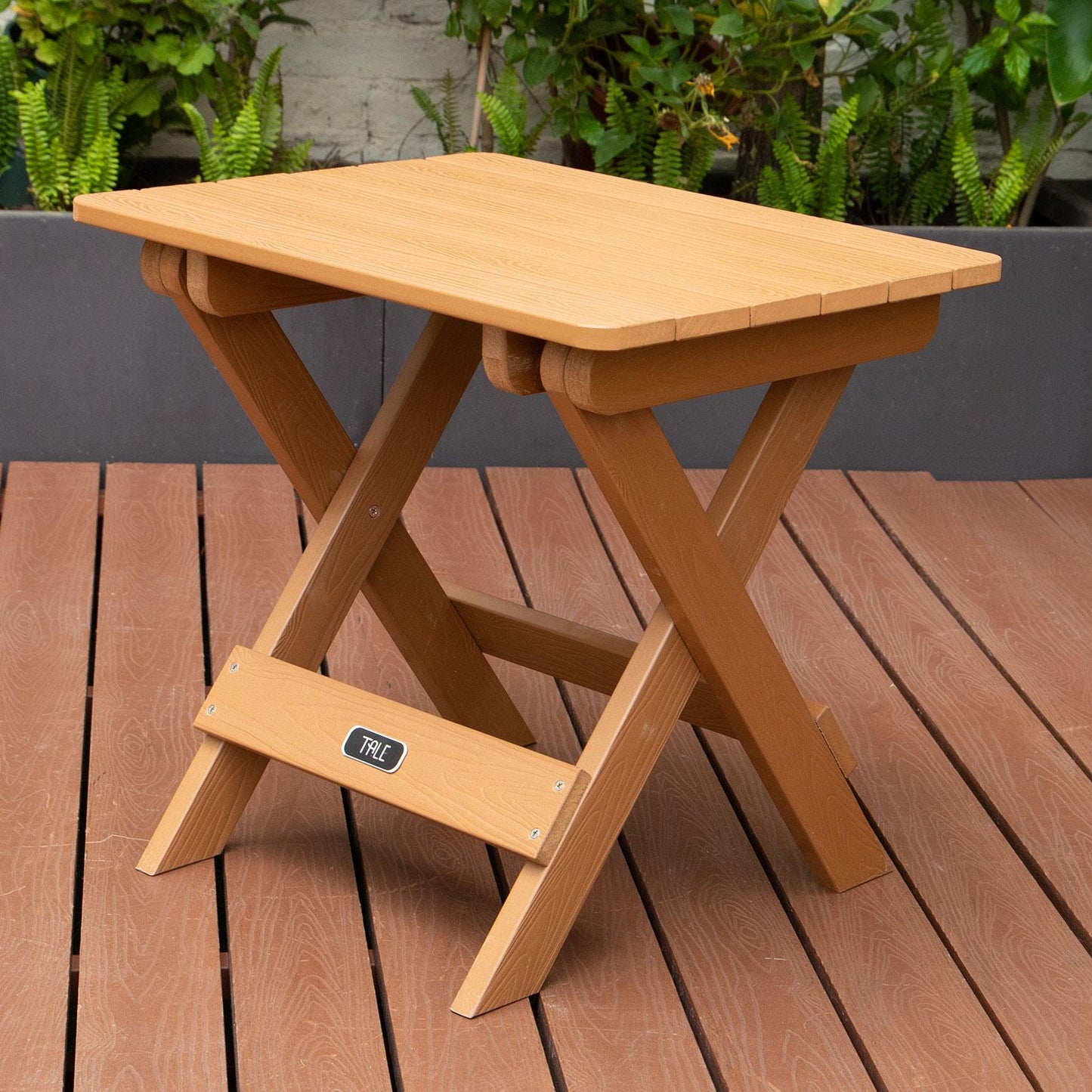 TALE Adirondack Portable Folding Side Table Square All-Weather and Fade-Resistant Plastic Wood Table