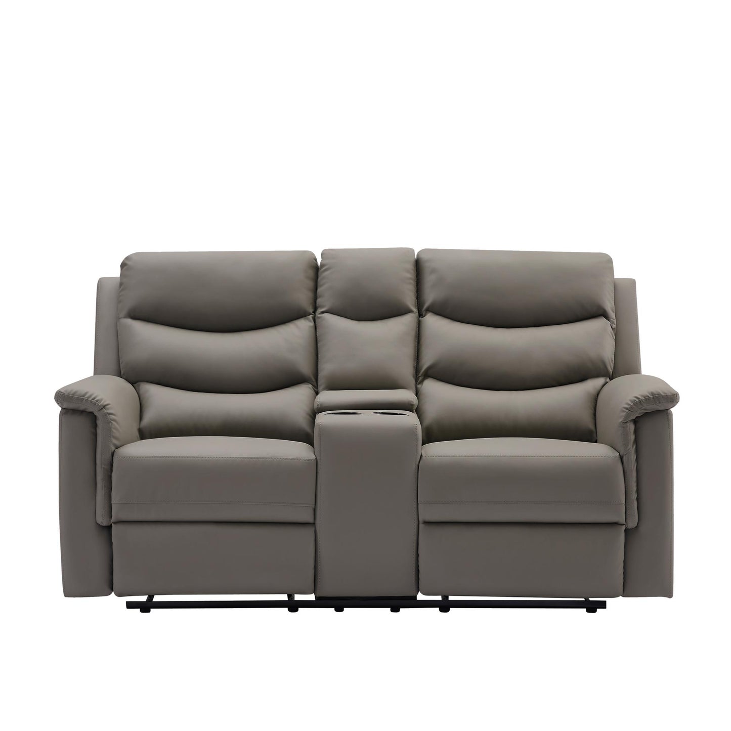 Manual Recliner Living Room Set Grey PU （This product is an oversized item / LTL