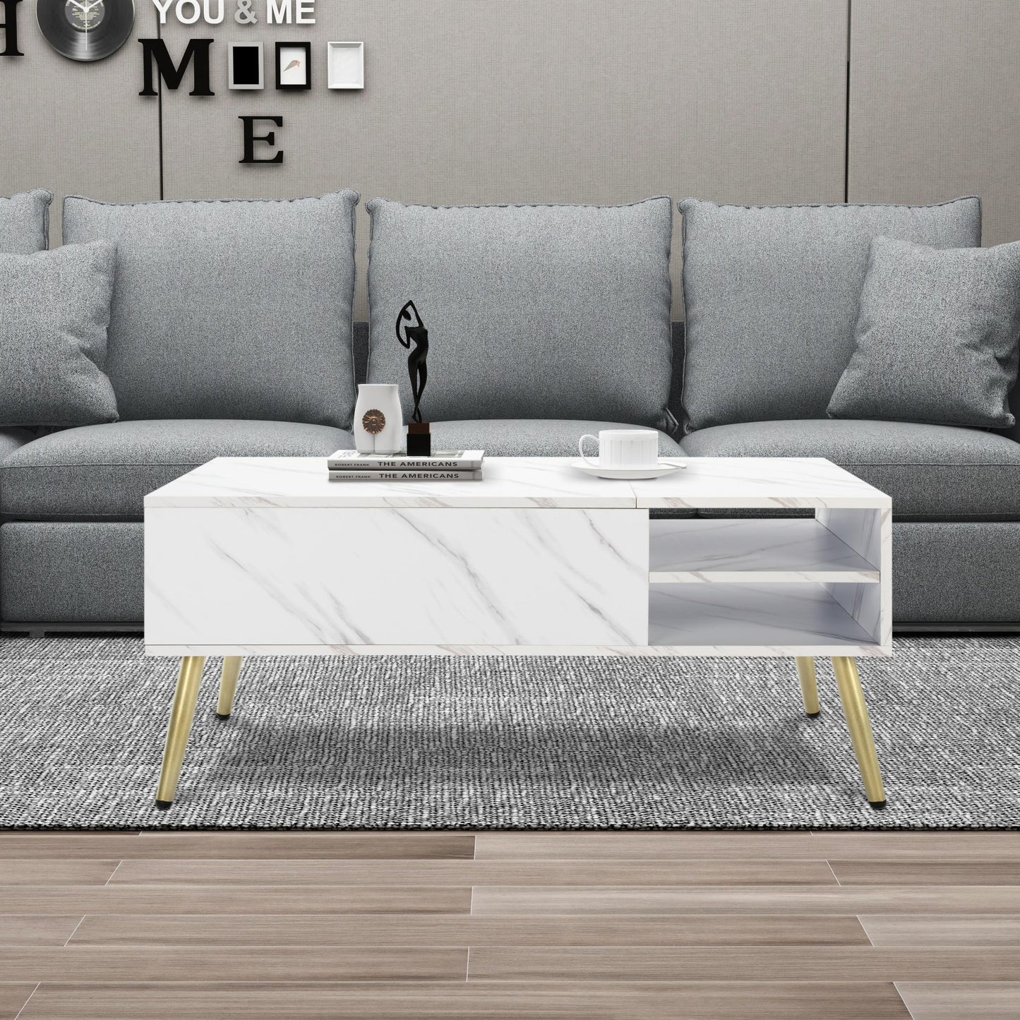 Lift Top Extendable Coffee Table with Storage