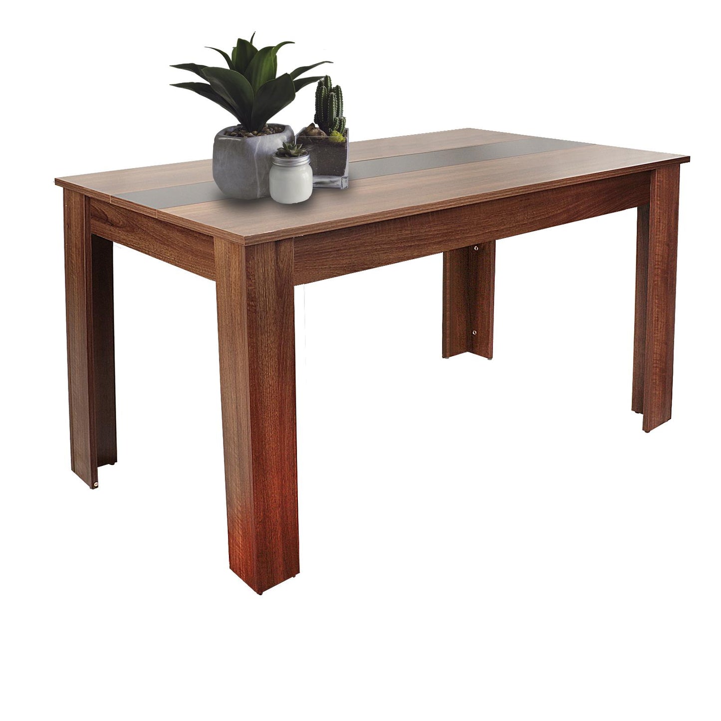 GIVENUSMYF European dining table Height 29.5" Particleboard dark wood with melamine beech wood grain