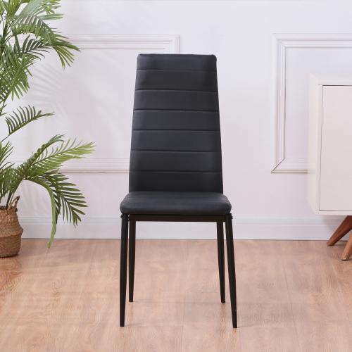 Set of 4 Leather Dining Chairs with Padded Seat Foot Cap Protection