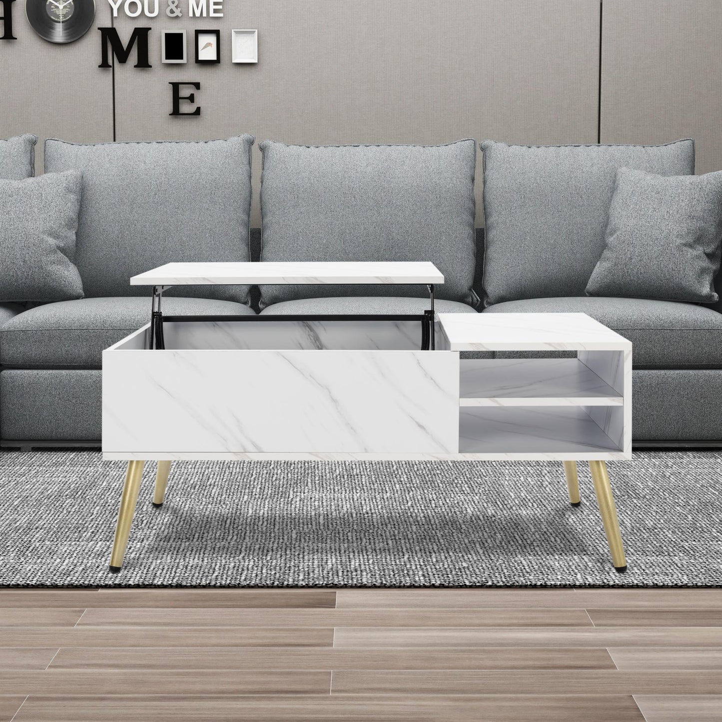 Lift Top Extendable Coffee Table with Storage