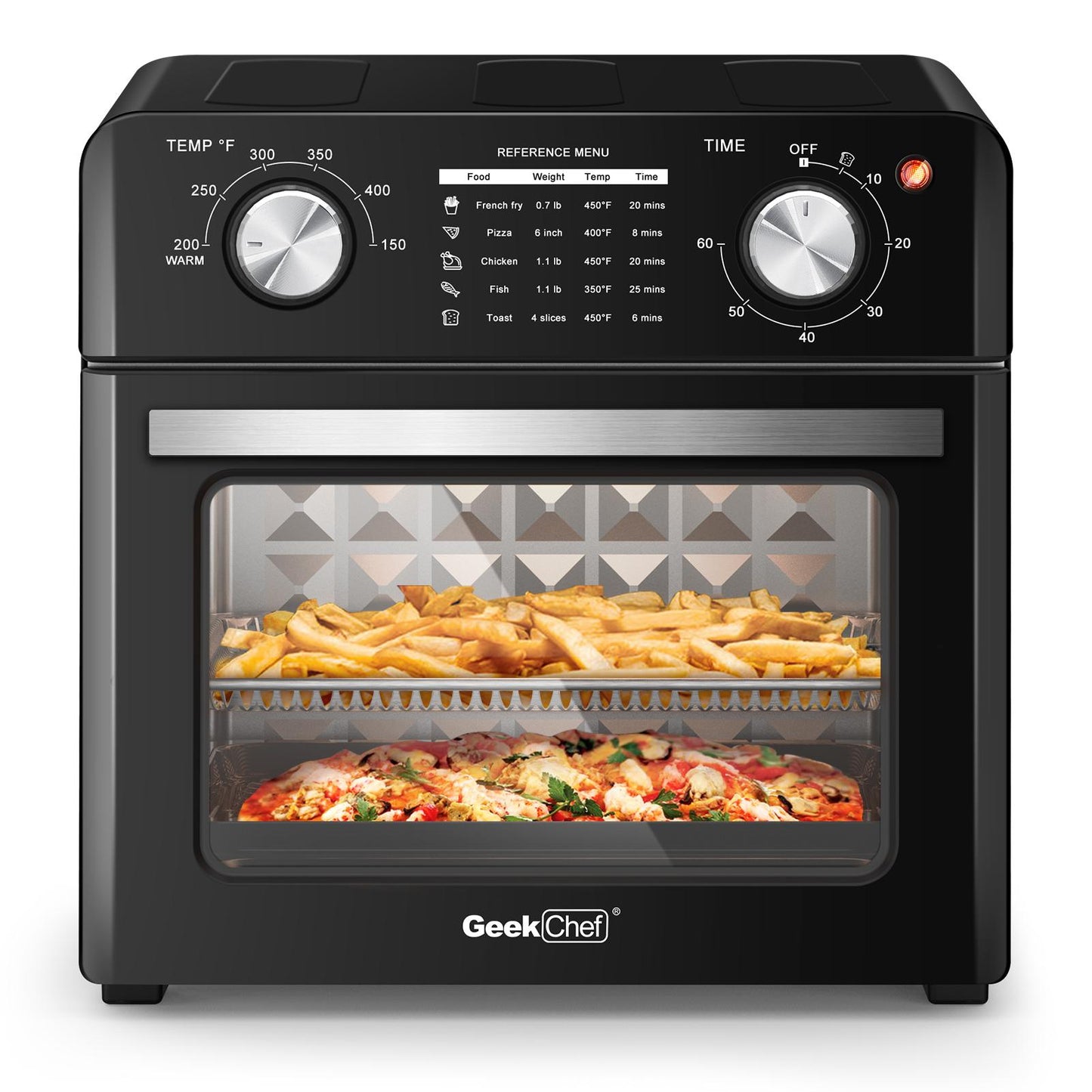 Geek Chef Air Fryer 10QT, Countertop Toaster Oven, 4 Slice Toaster Air Fryer Oven， Stainless Steel