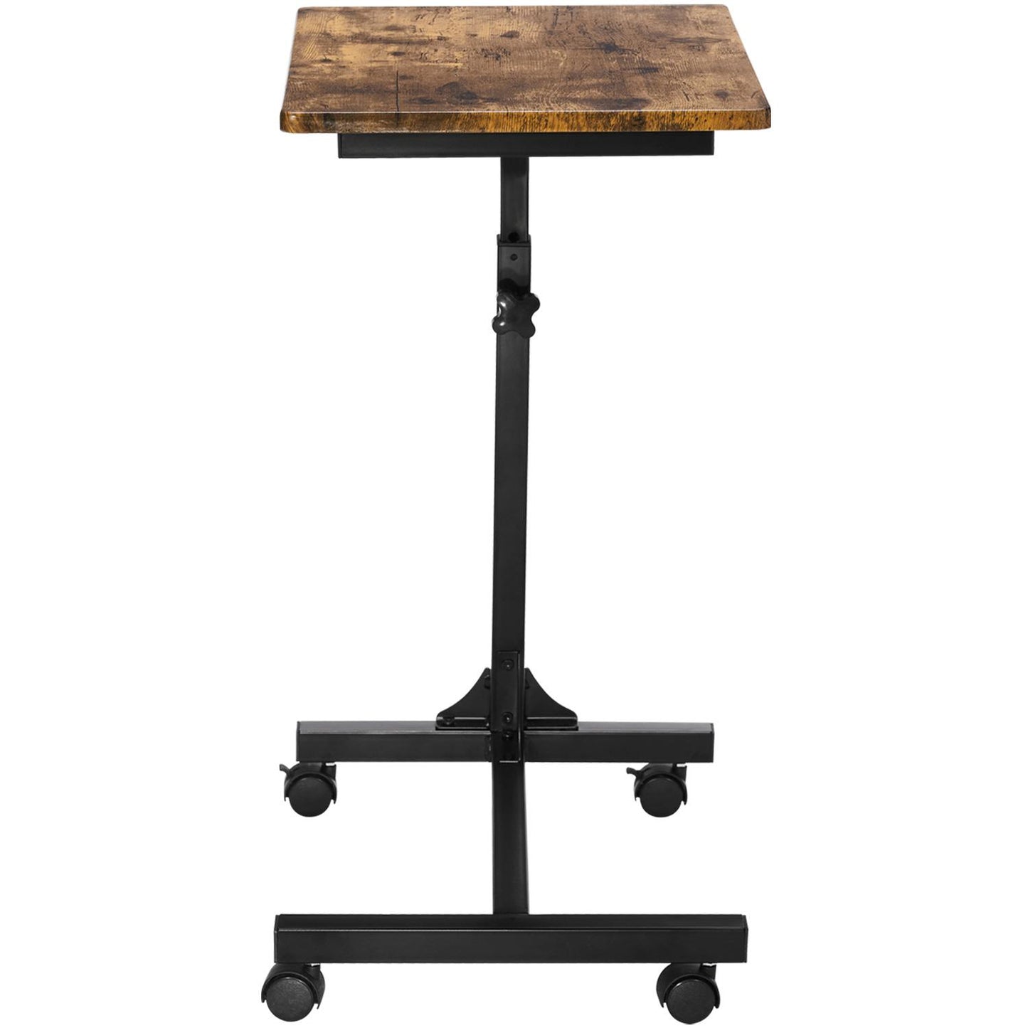 Side End Tables with Rolling Casters,C Shaped Table for Living Room, Bedroom,Brown