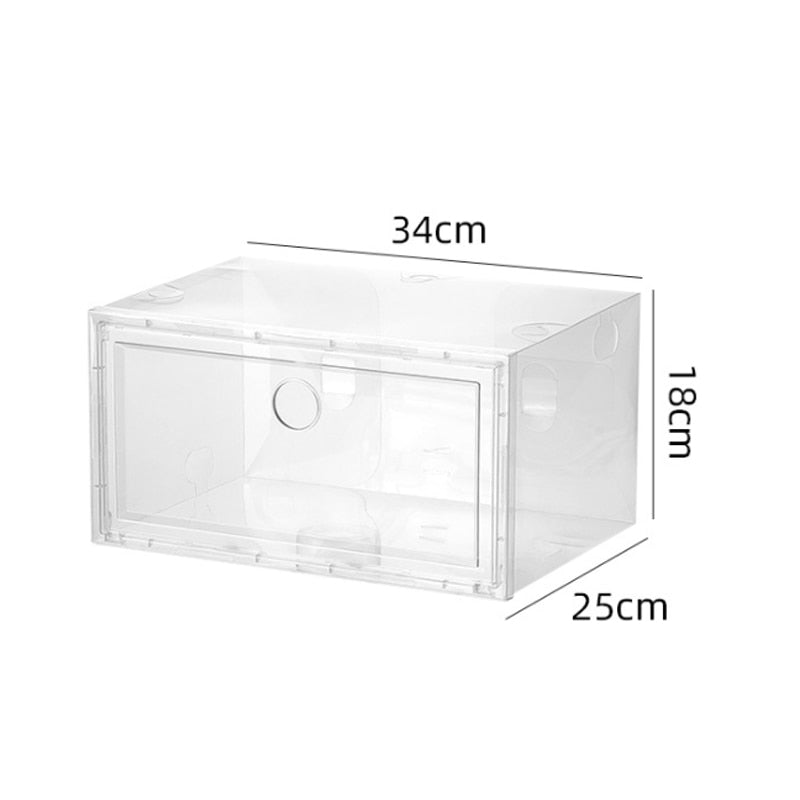 Fold Plastic Shoes Case Thickened Transparent Drawer Case Plastic Shoe Boxes Stackable Box Shoe Organizer storage