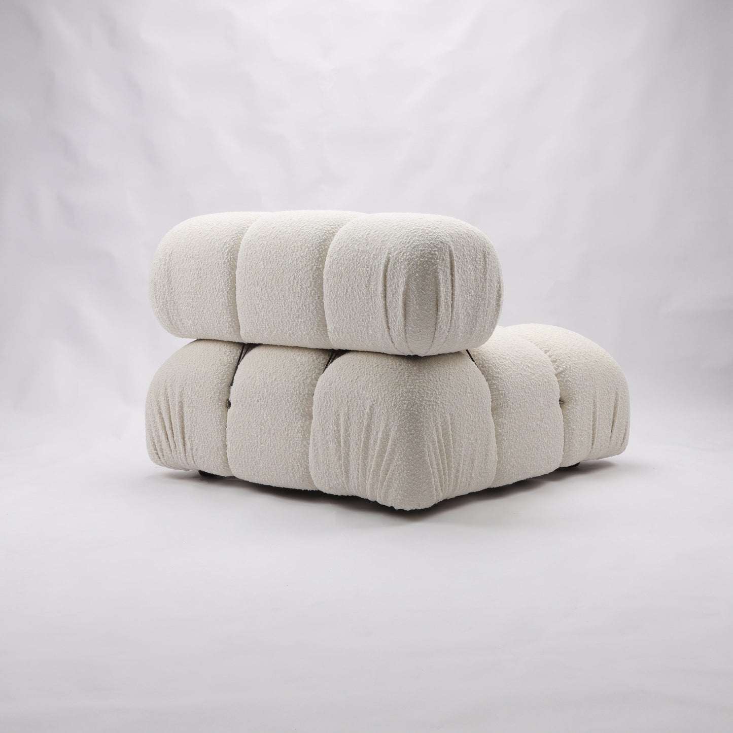 Gioia 1-Seater Chair - No Arm - Cream/White Boucle - GFURN