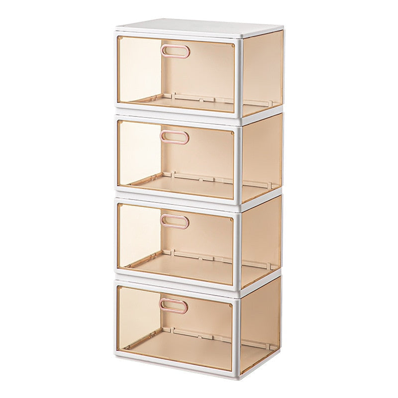 Foldable Shoes Box Dustproof Plastic Shoe Box Stackable Cabinet Storage Box Shoes Organizers Shoe Rack Cabinets Cupboards