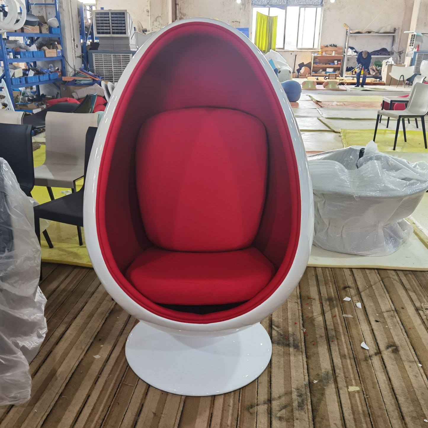 Nordic Living Room Single FRP Egg Chair