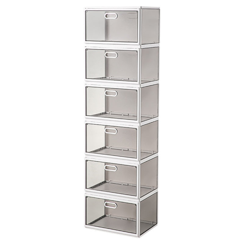 Foldable Shoes Box Dustproof Plastic Shoe Box Stackable Cabinet Storage Box Shoes Organizers Shoe Rack Cabinets Cupboards