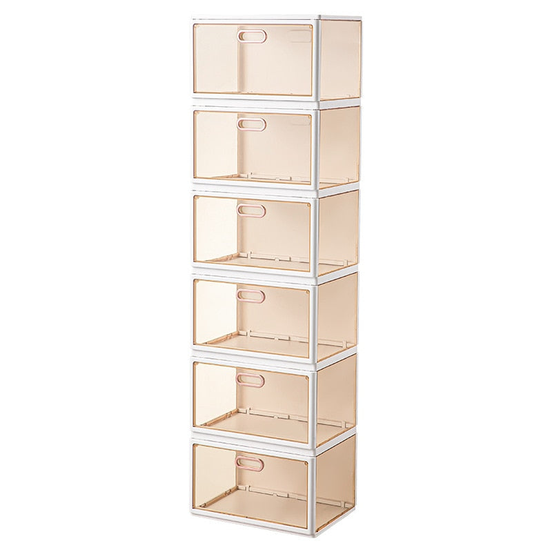 Foldable Shoes Box Dustproof Plastic Shoe Box Stackable Cabinet Storage Box Shoes Organizers Shoe Rack Cabinets Cupboards