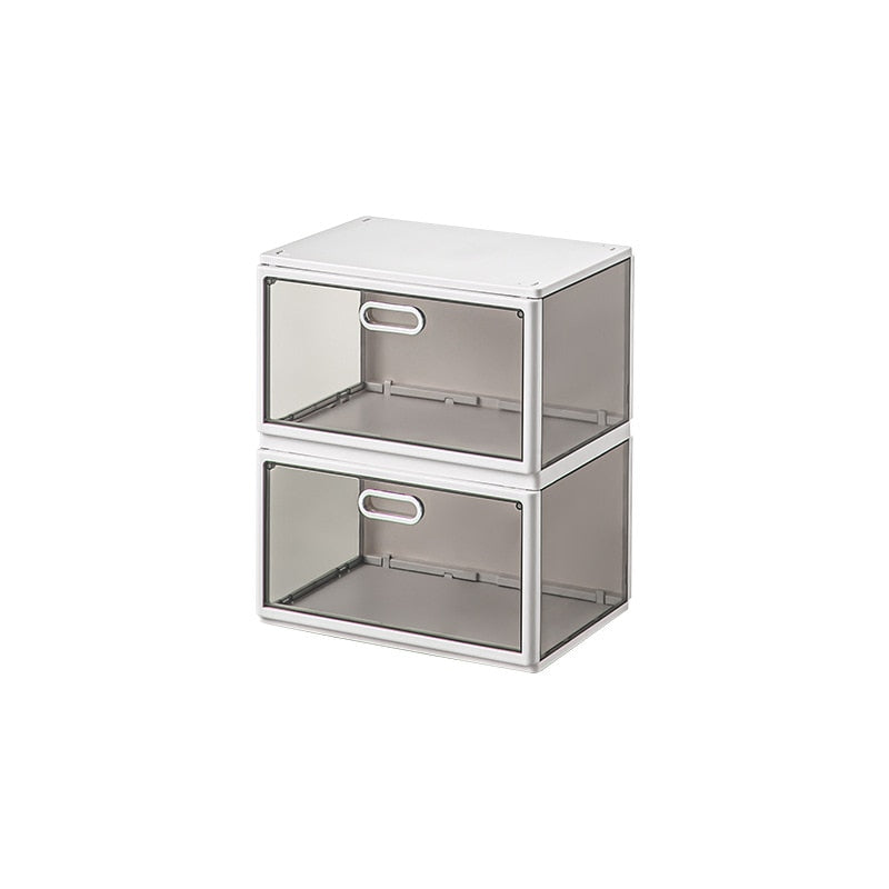 Foldable Shoes Box Dustproof Plastic Shoe Box Stackable Cabinet Storage Box Shoes Organizers Shoe Rack Cabinets Cupboards