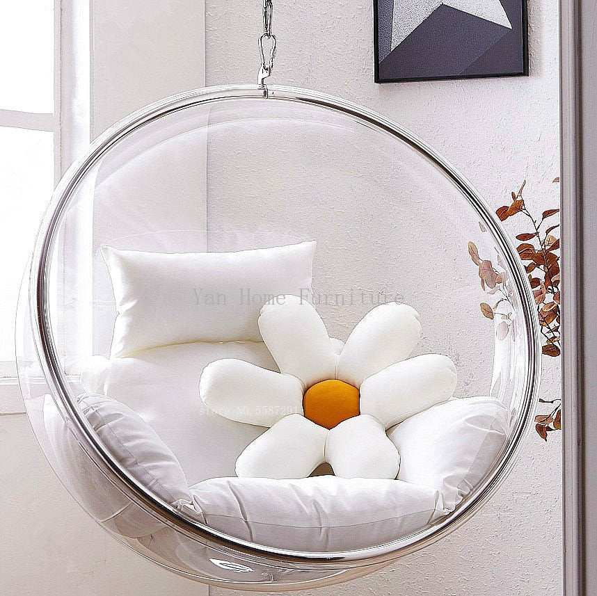 Egg Shape Floor Stand Ball Type Swing Single Chain Type Acrylic Bubble Chair Sofa For Living Room Lounge Chair