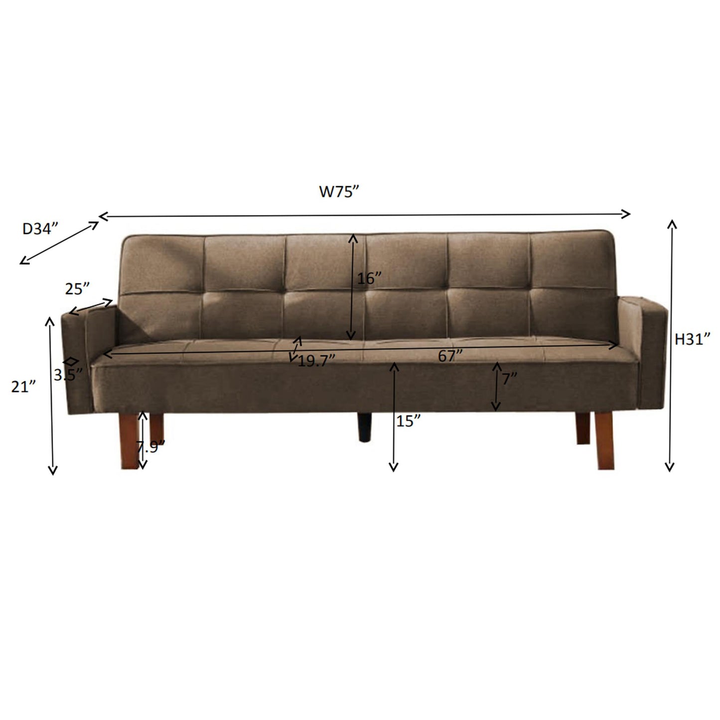 Morden Design Factory Solid Color Sofa Bed in Living Room Multi-function Leisure Sleeper Couch