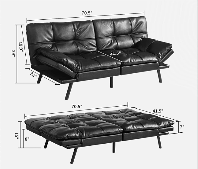 Mydepot Comfortable Armless Sofa Bed