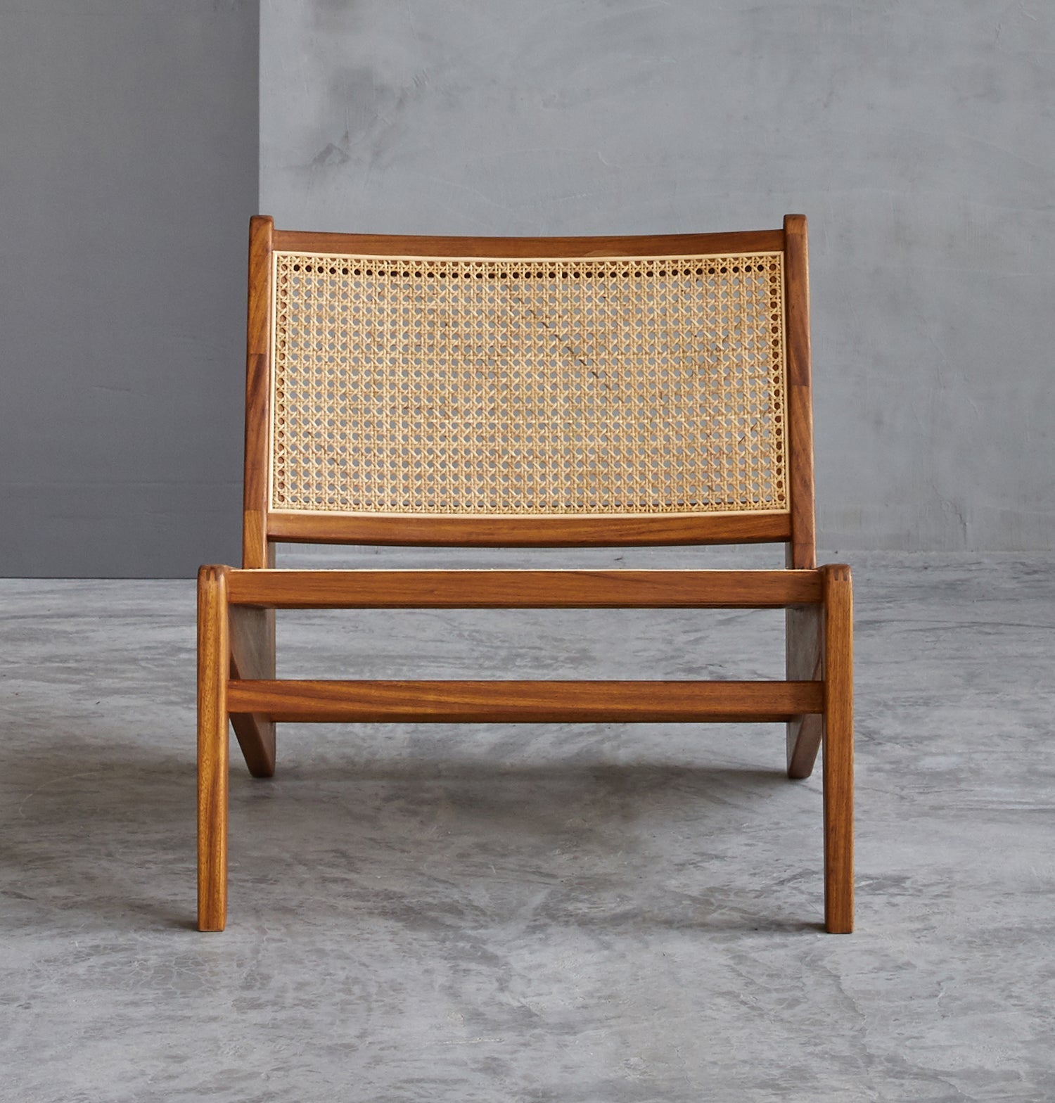 Amandine Lounge Chair - Wood & Natural Rattan