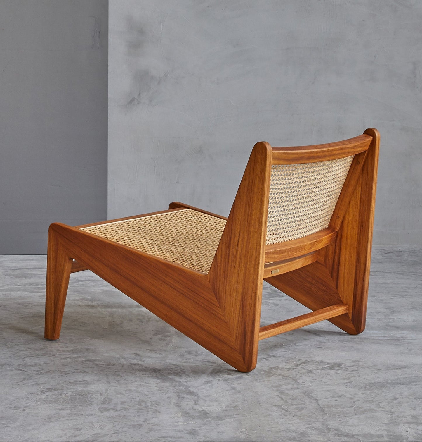 Amandine Lounge Chair - Wood & Natural Rattan