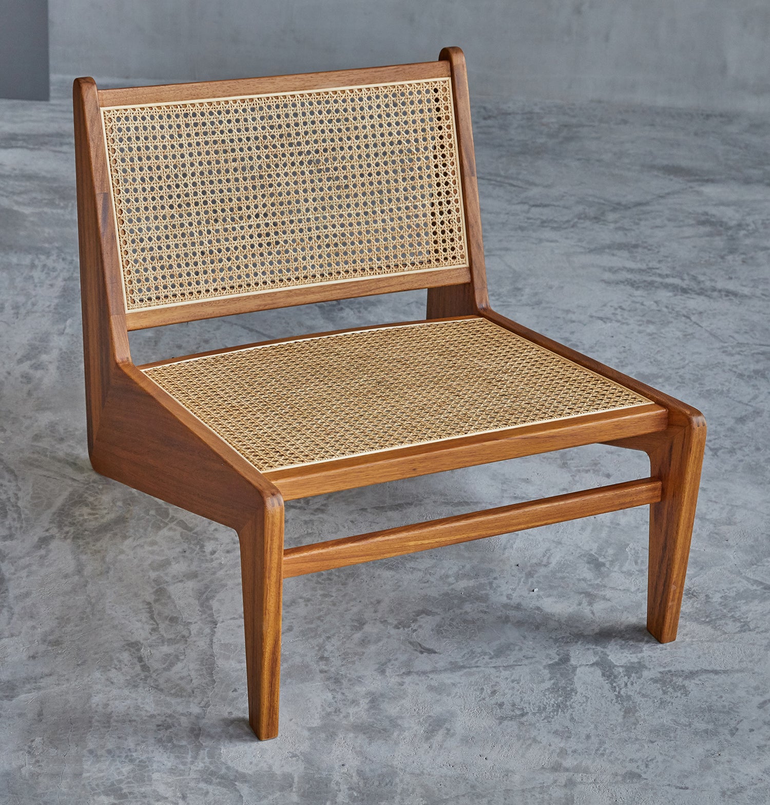 Amandine Lounge Chair - Wood & Natural Rattan