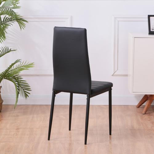 Set of 4 Leather Dining Chairs with Padded Seat Foot Cap Protection