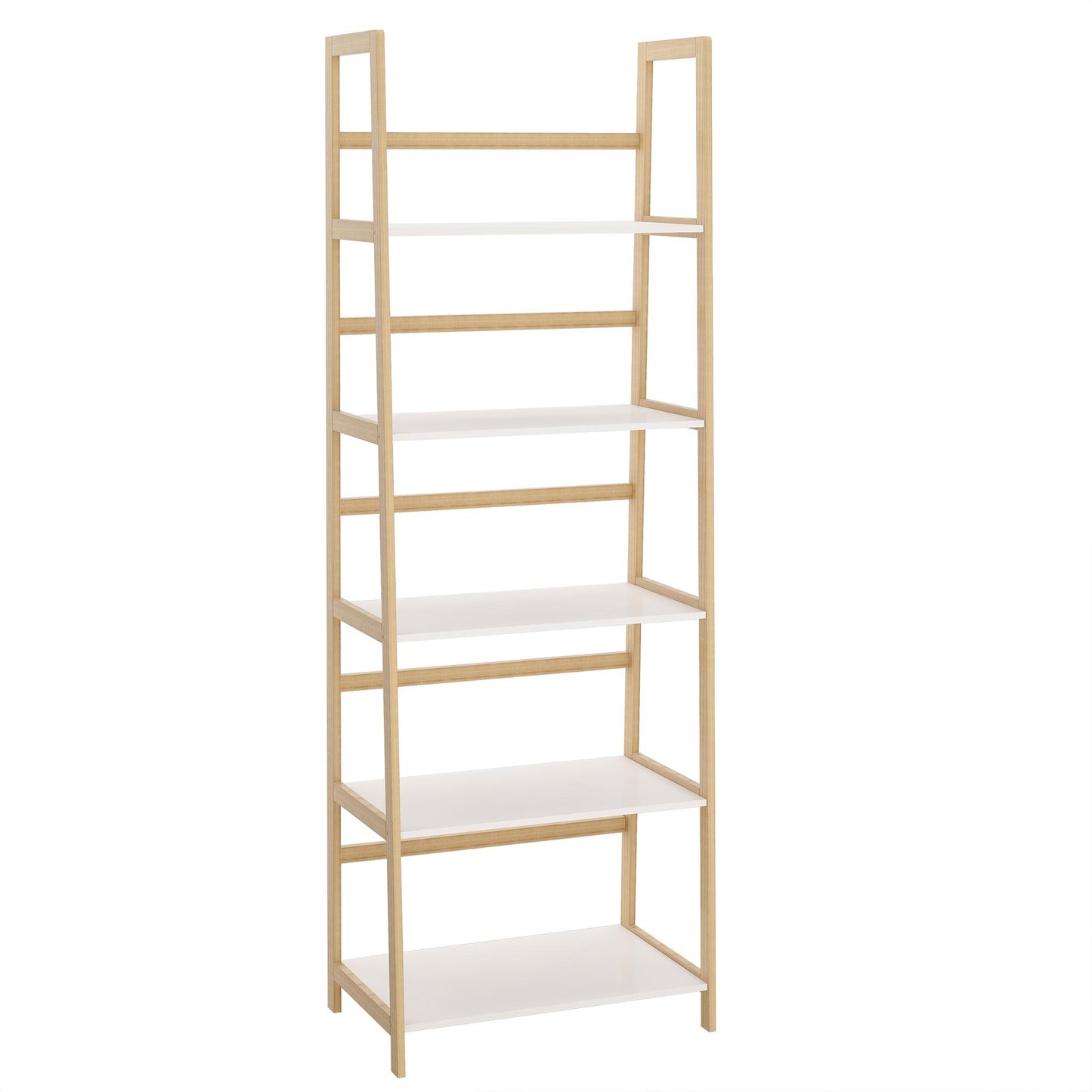 Solid bamboo wood oxford “A”frame ladder display bookshelf