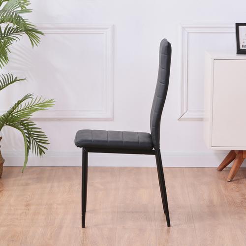 Set of 4 Leather Dining Chairs with Padded Seat Foot Cap Protection