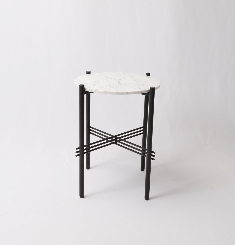 Erna Side Table - Carrara White Marble Top