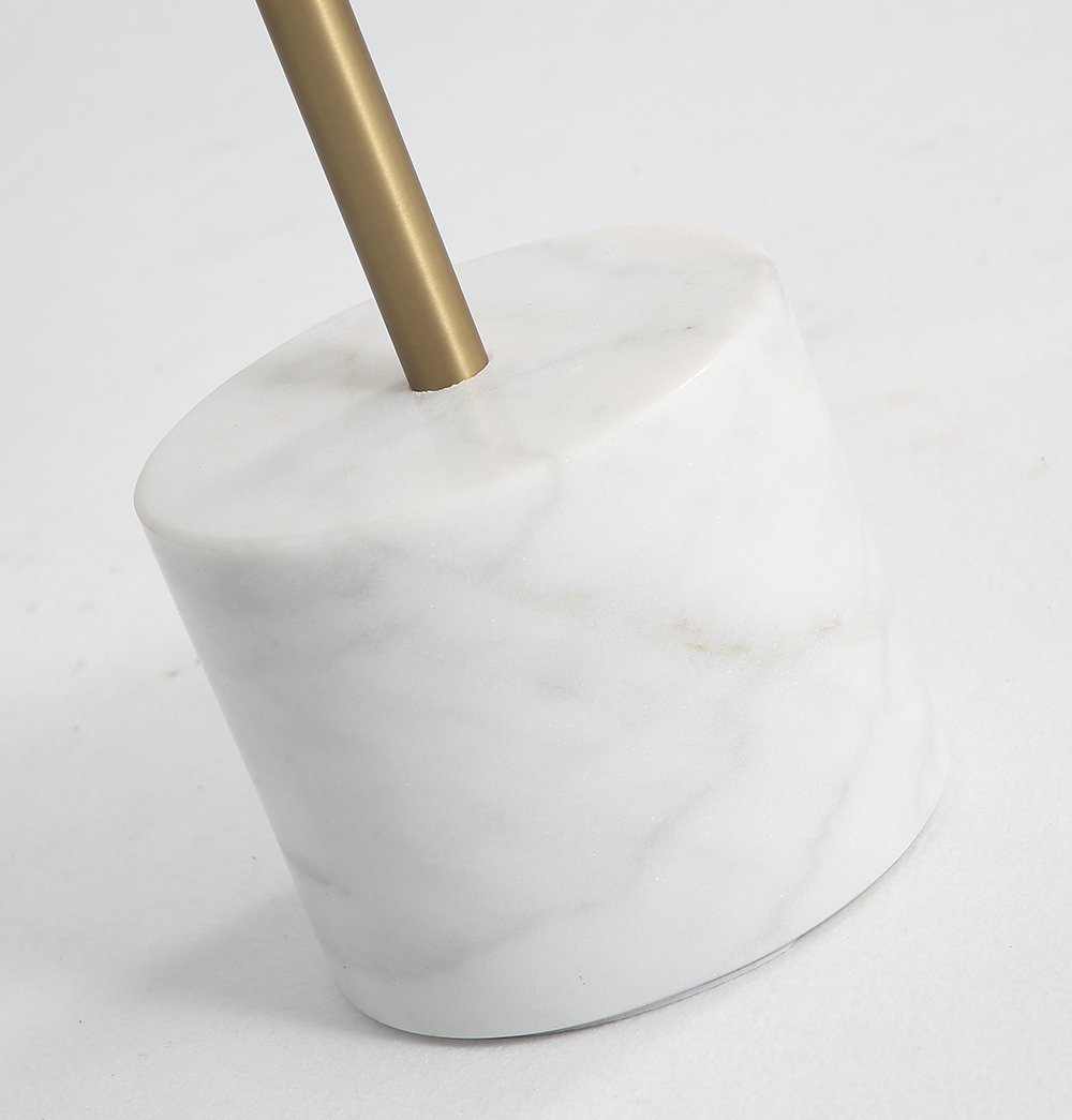 Ethan Side Table - Large - Brass & White Marble