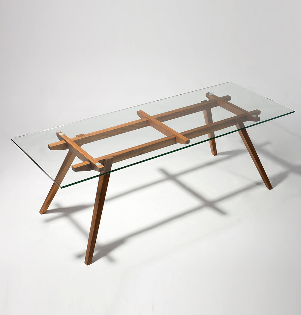 Harald Modern Dining Table - Glass & Wood