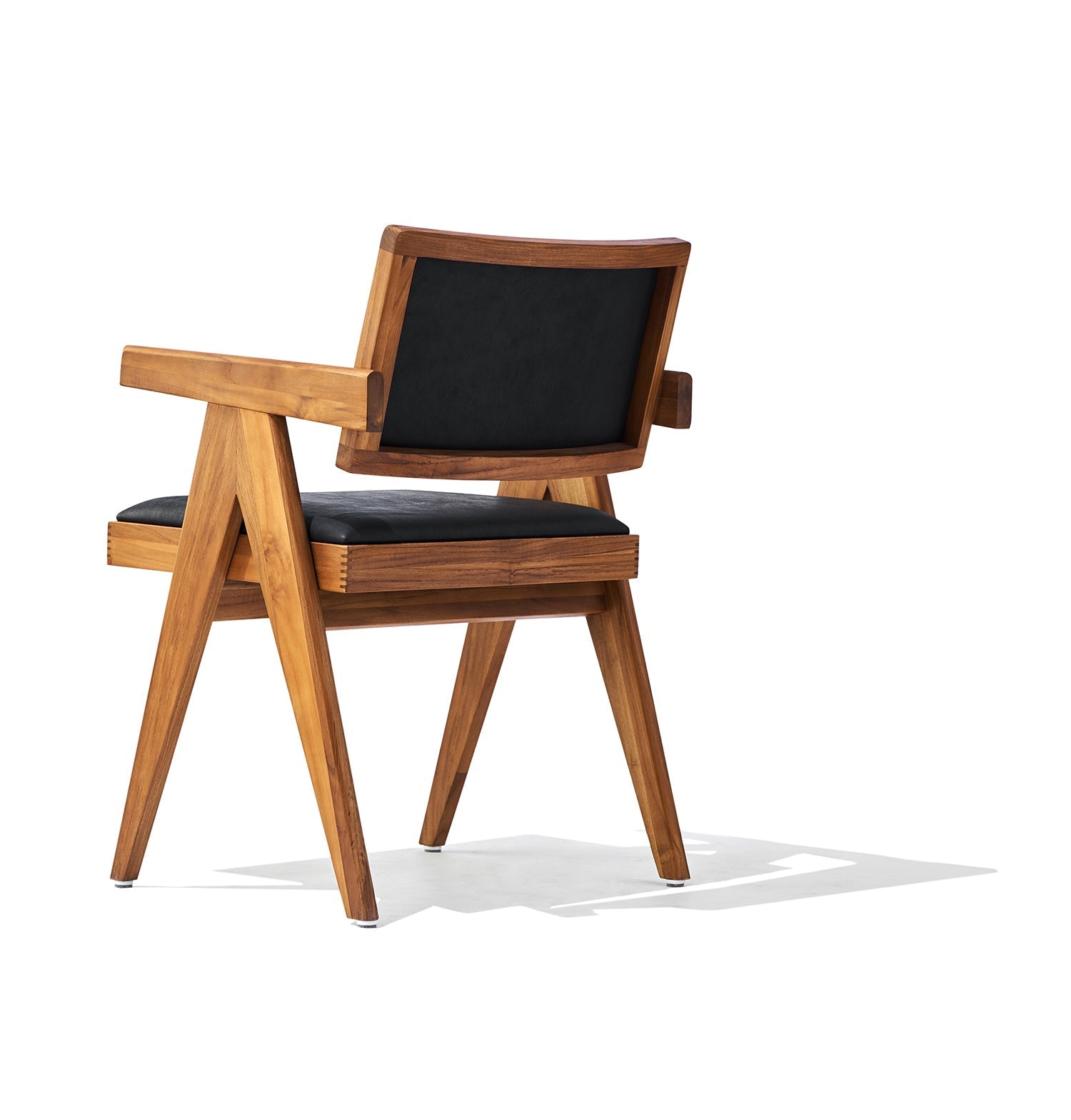 Maïa Dining Chair - Walnut & Black Leather