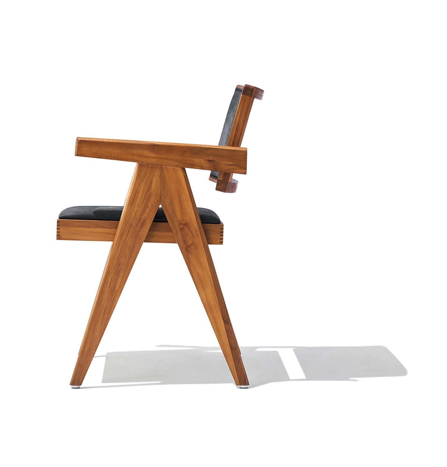 Maïa Dining Chair - Walnut & Black Leather