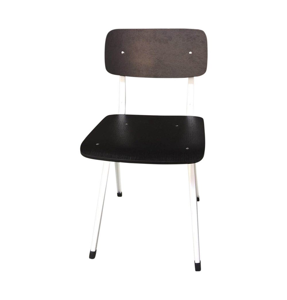 Rika Chair - Black Seat/Back & White Frame