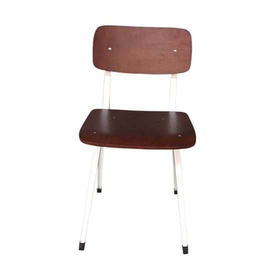 Rika Chair - Walnut Seat/Back & White Frame