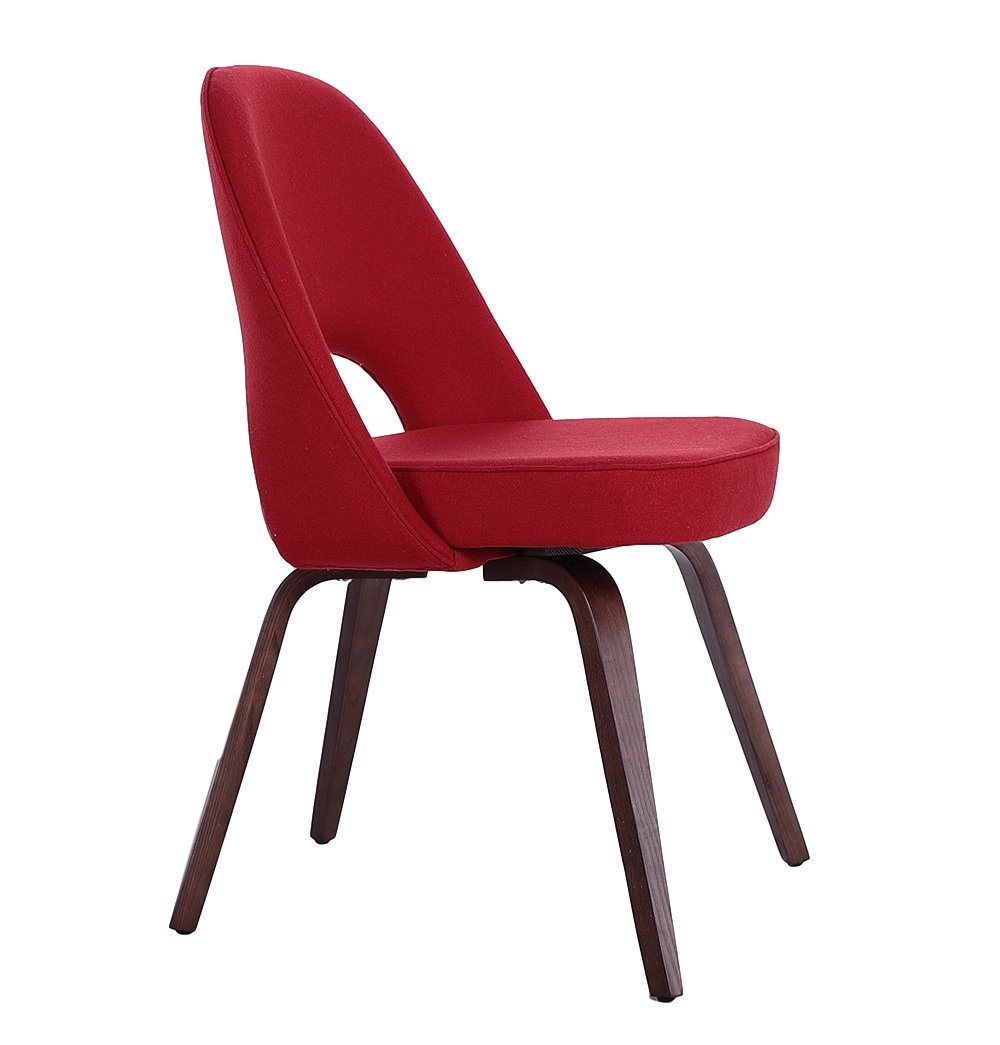 Sienna Executive Side Chair - Red Fabric & Walnut Legs