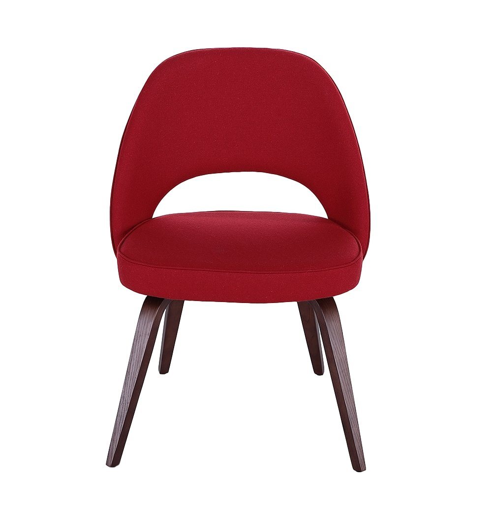 Sienna Executive Side Chair - Red Fabric & Walnut Legs