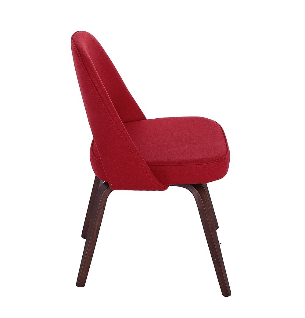 Sienna Executive Side Chair - Red Fabric & Walnut Legs