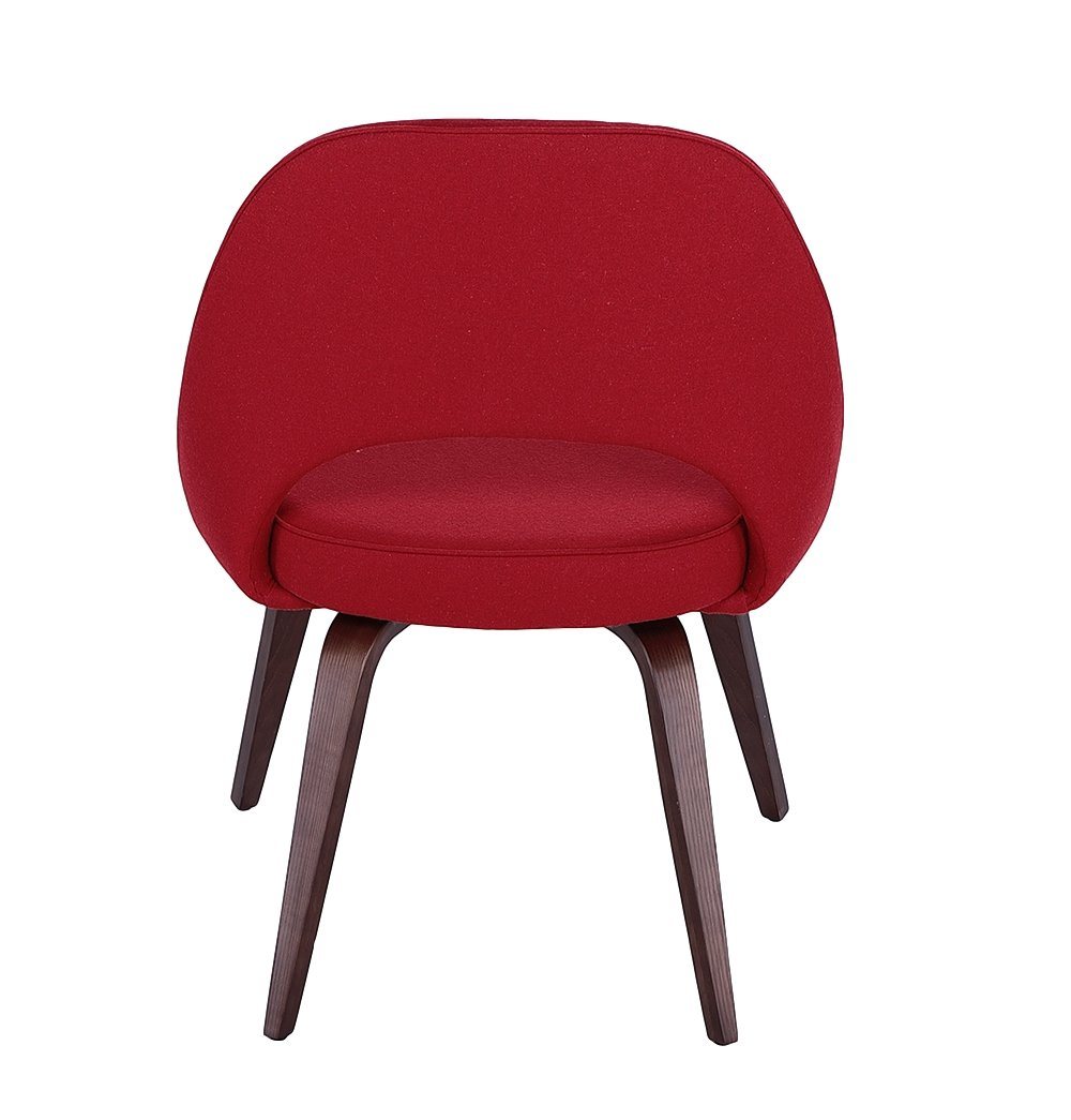 Sienna Executive Side Chair - Red Fabric & Walnut Legs